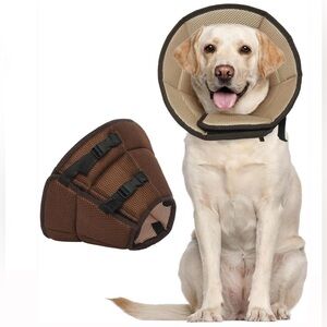 Kuoser Soft Dog Cone Collar After Surgery Adjustable Protection Collar | Brown